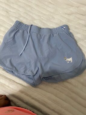 Light Blue Women's Athletic Shorts with Goat Logo